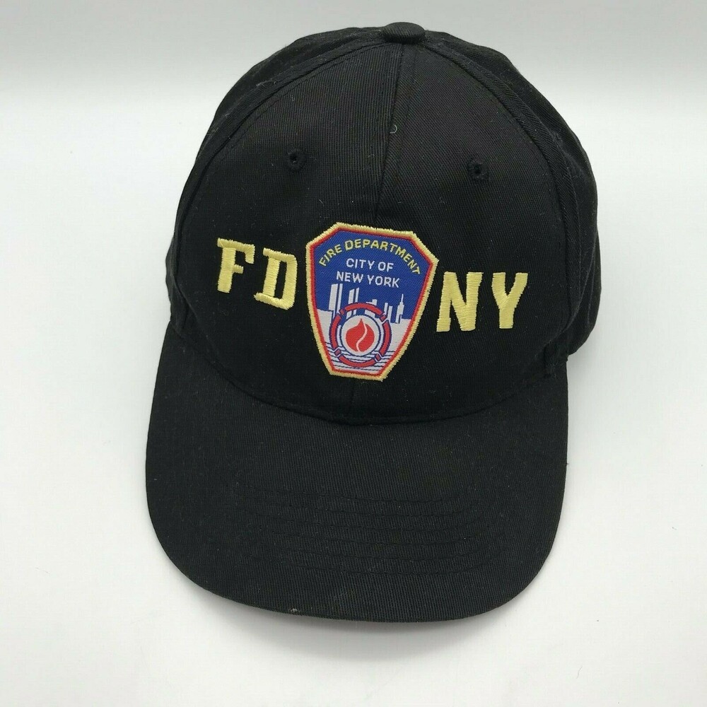 FDNY New York City Fire Department Hat Embroidered Adjustable Black Baseball Cap